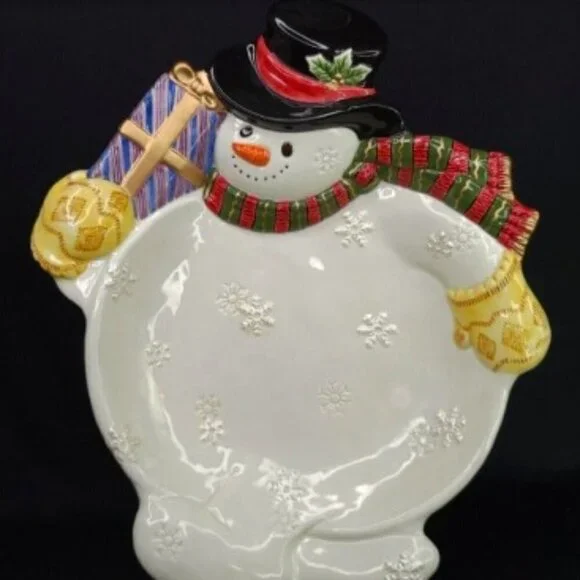 Rare Fitz and Floyd Snowman with Top-Hat Platter​​​​​​​​​​​ - Picture 1 of 6